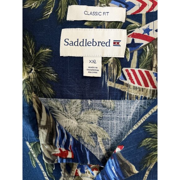 Lot of 2 Saddlebred Men’s XXL Hawaiian Shirts – 100% Rayon – Classic Fit – Tropi - Picture 3 of 9